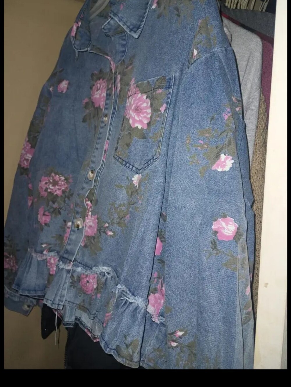 European And American Retro Washed Denim Printed Jacket, Loose-Fit Long-Sleeve F - Picture 4 of 5